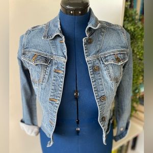 Lilu Jean jacket, distressed metal buttons size XS